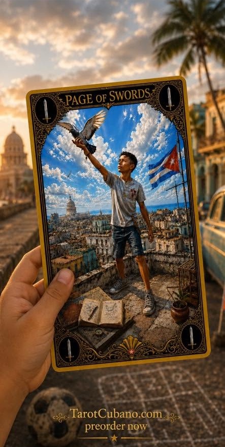 Page of Swords Tarot Cubano